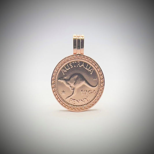 Australian Penny Rose Gold VS Pendant - Vintage Spirit - Handcrafted Coin Creations