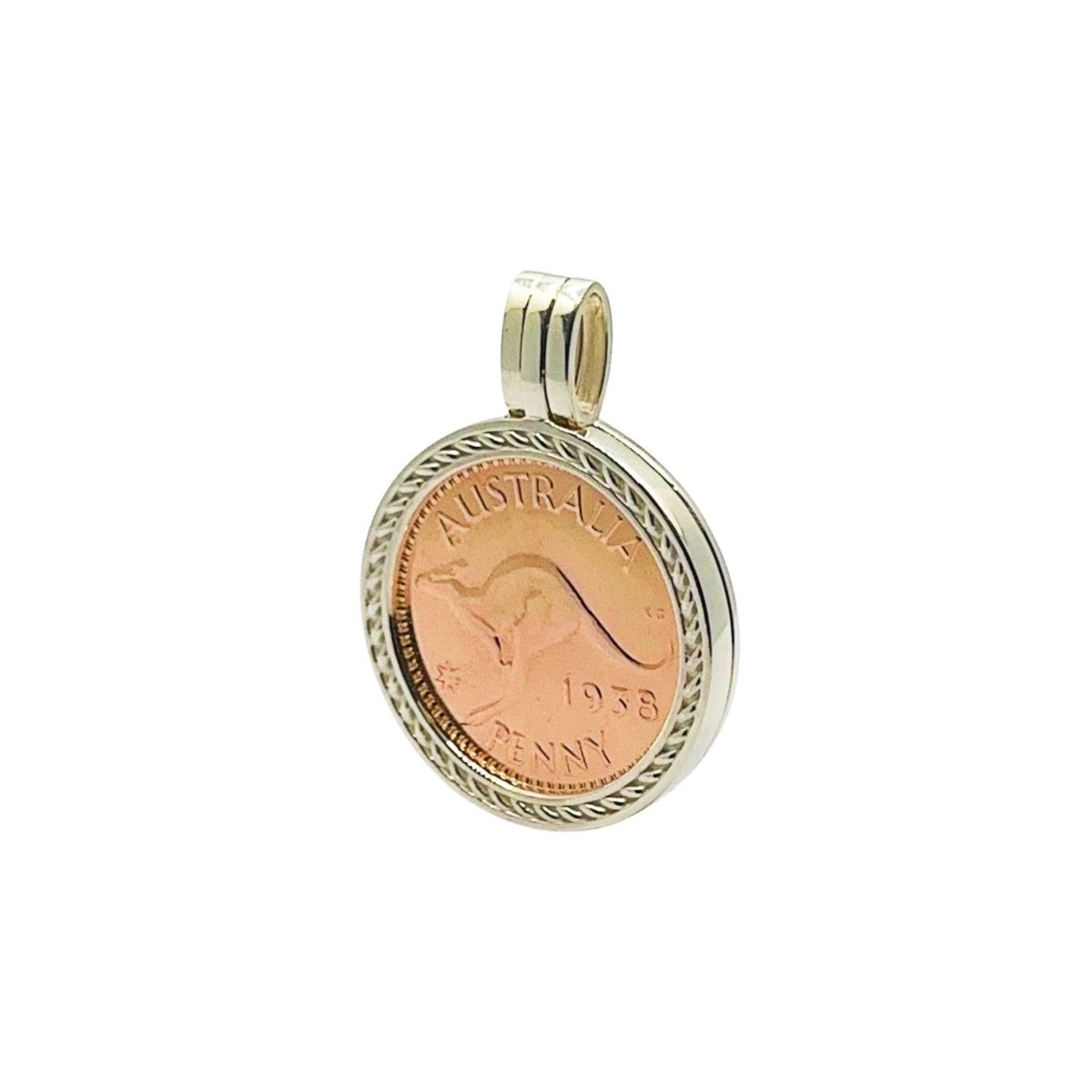 Australian Penny Sterling Silver VS Pendant - Vintage Spirit - Handcrafted Coin Creations