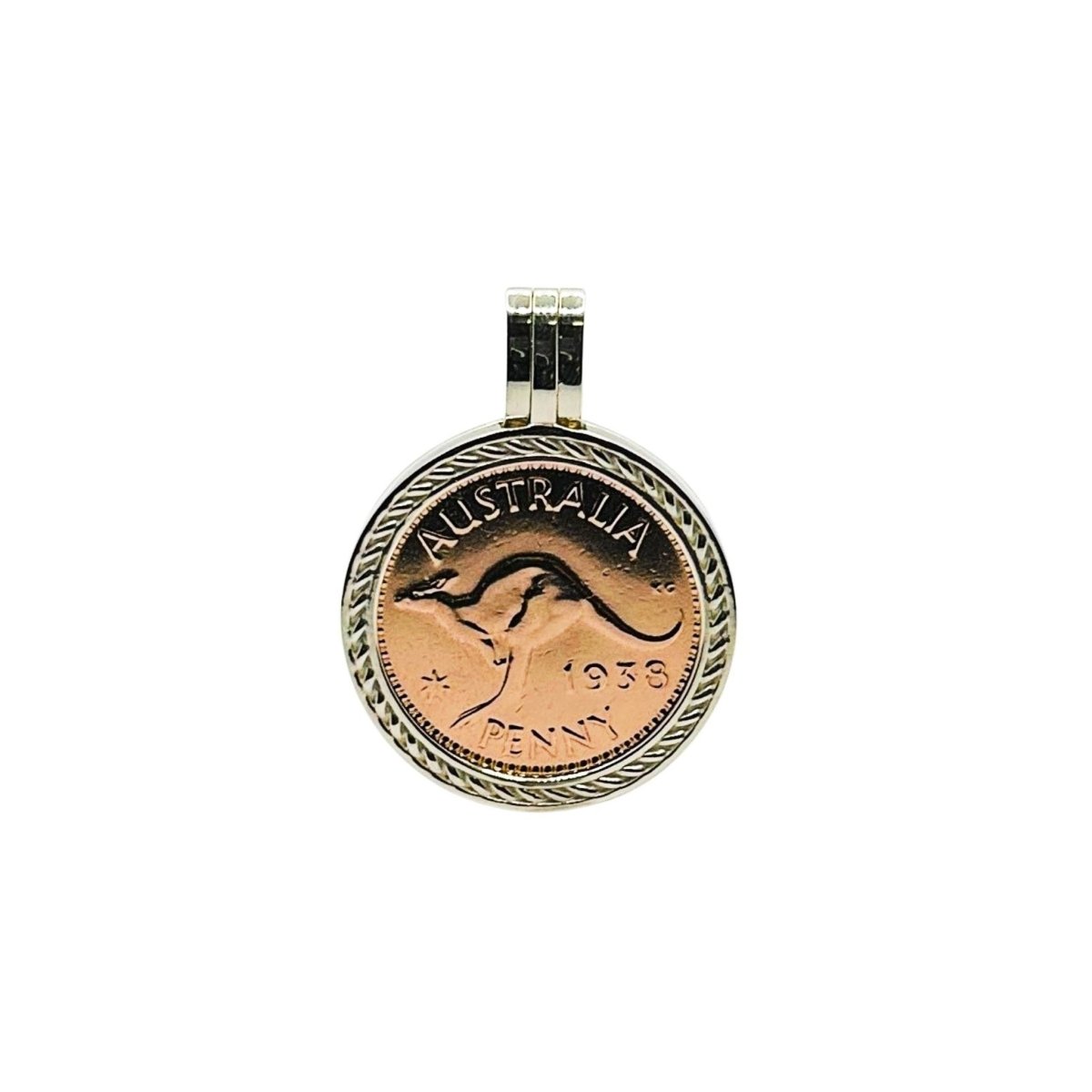 Australian Penny Sterling Silver VS Pendant - Vintage Spirit - Handcrafted Coin Creations