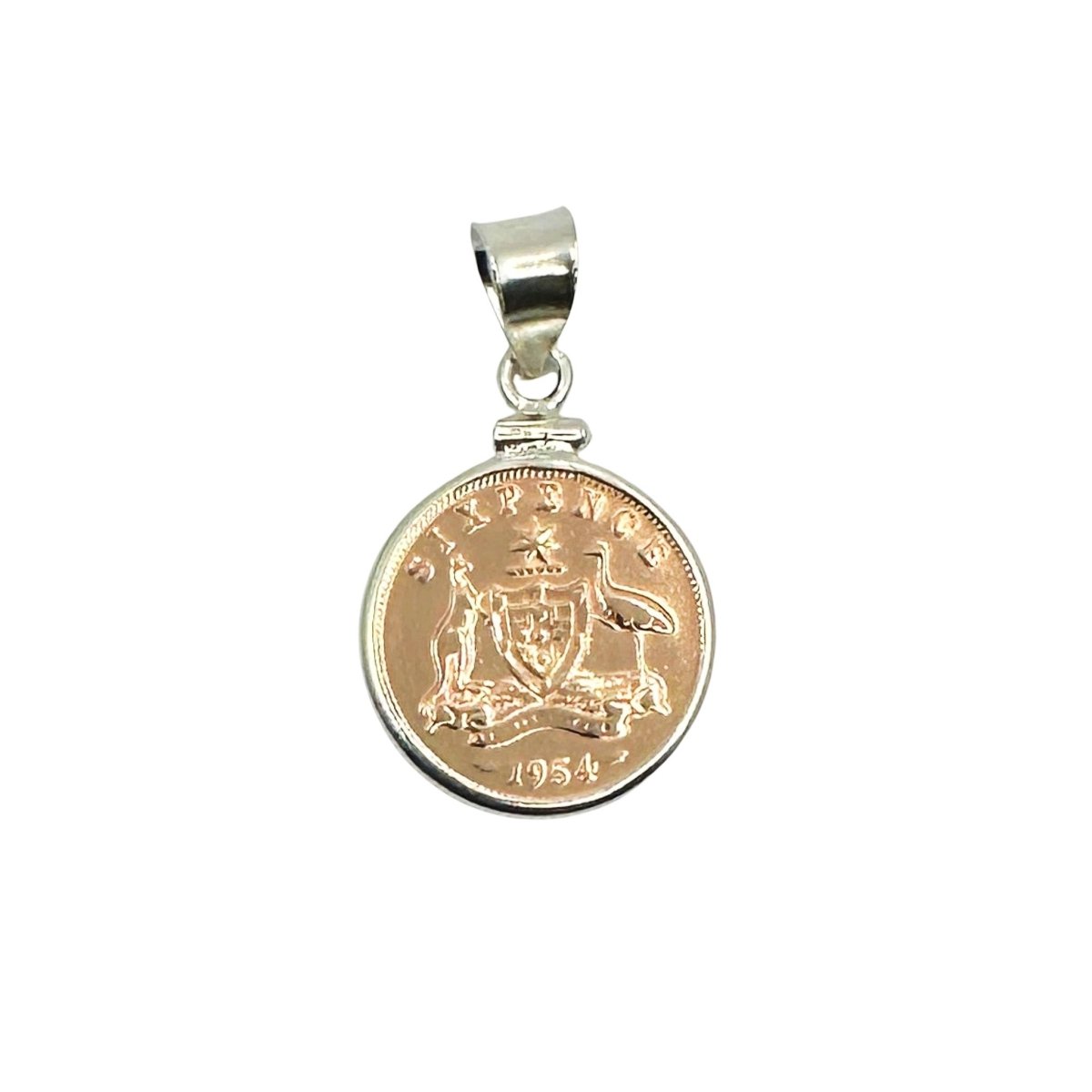 Australian Rose Gold Sixpence Sterling Silver Bezel - Vintage Spirit - Handcrafted Coin Creations