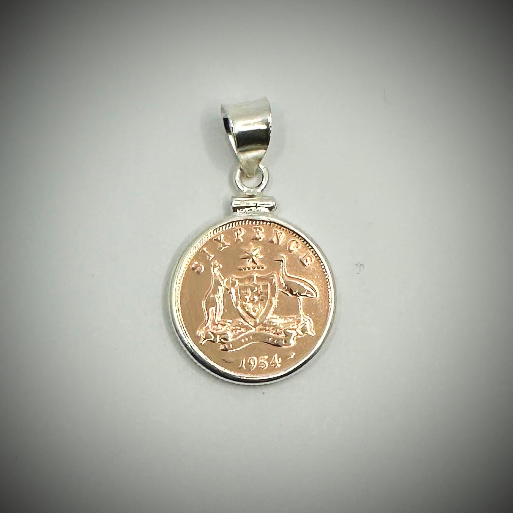 Australian Rose Gold Sixpence Sterling Silver Bezel - Vintage Spirit - Handcrafted Coin Creations