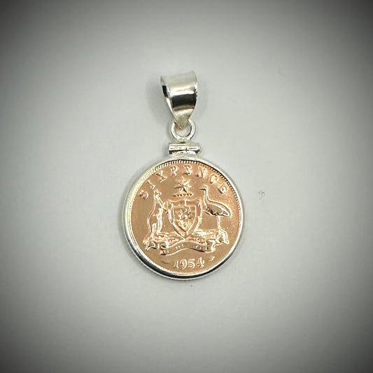 Australian Rose Gold Sixpence Sterling Silver Bezel - Vintage Spirit - Handcrafted Coin Creations