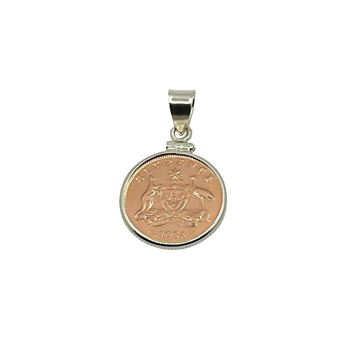 Australian Rose Gold Sixpence Sterling Silver Bezel - Vintage Spirit - Handcrafted Coin Creations