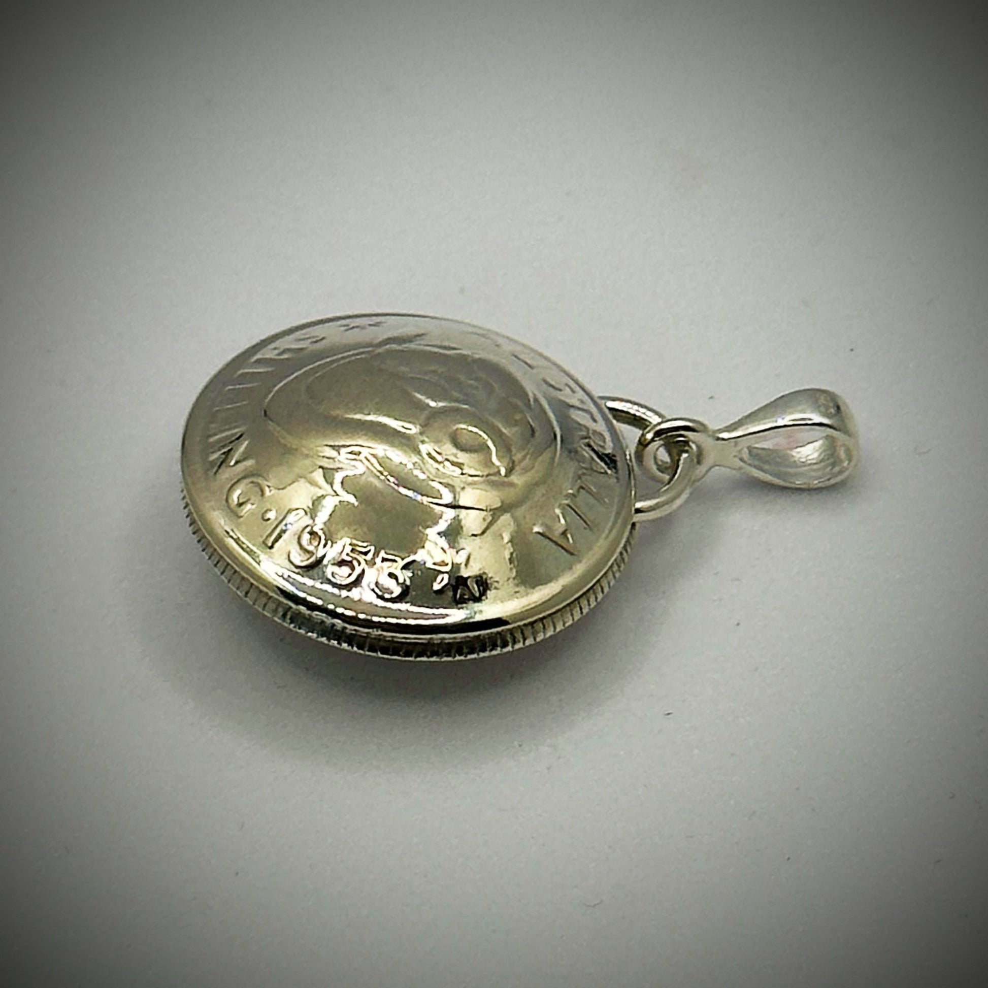 Australian Shilling Handcrafted Domed Pendant - Vintage Spirit - Handcrafted Coin Creations