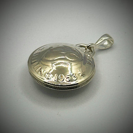Australian Shilling Handcrafted Domed Pendant - Vintage Spirit - Handcrafted Coin Creations