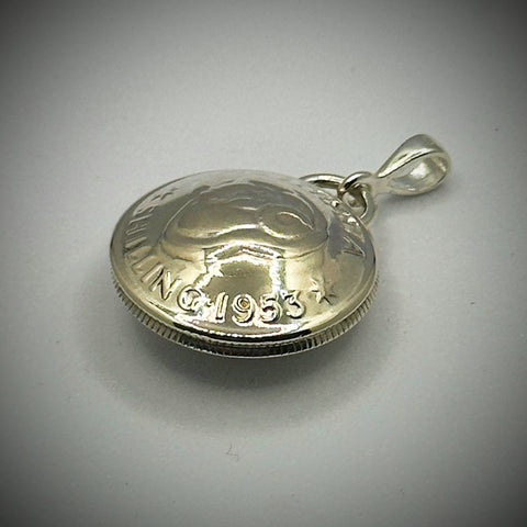 Australian Shilling Handcrafted Domed Pendant - Vintage Spirit - Handcrafted Coin Creations