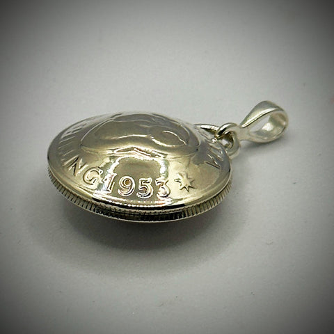 Australian Shilling Handcrafted Domed Pendant - Vintage Spirit - Handcrafted Coin Creations