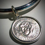 Australian Shilling Sterling Silver Bangle - Vintage Spirit - Handcrafted Coin Creations