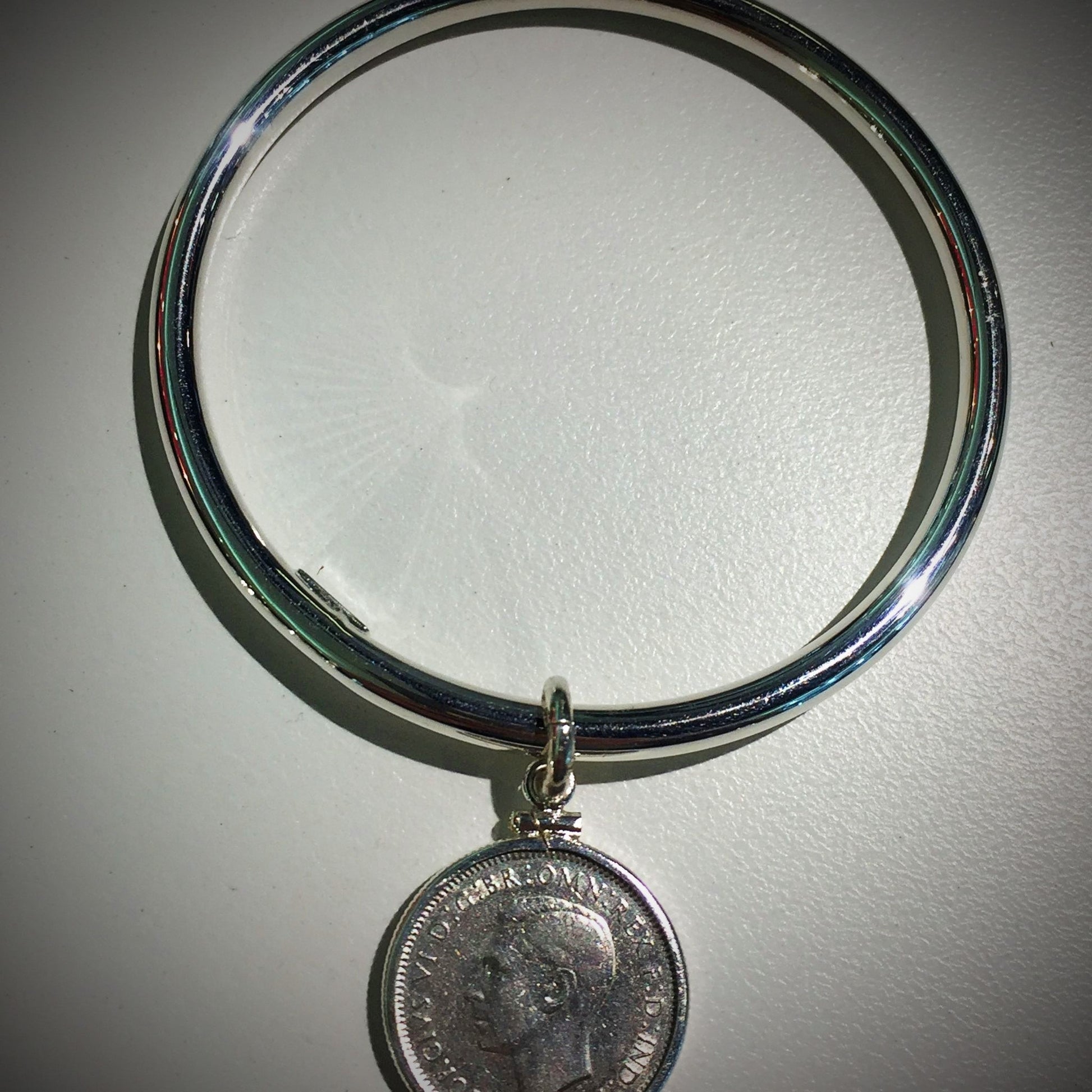 Australian Shilling Sterling Silver Bangle - Vintage Spirit - Handcrafted Coin Creations