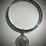 Australian Shilling Sterling Silver Bangle - Vintage Spirit - Handcrafted Coin Creations