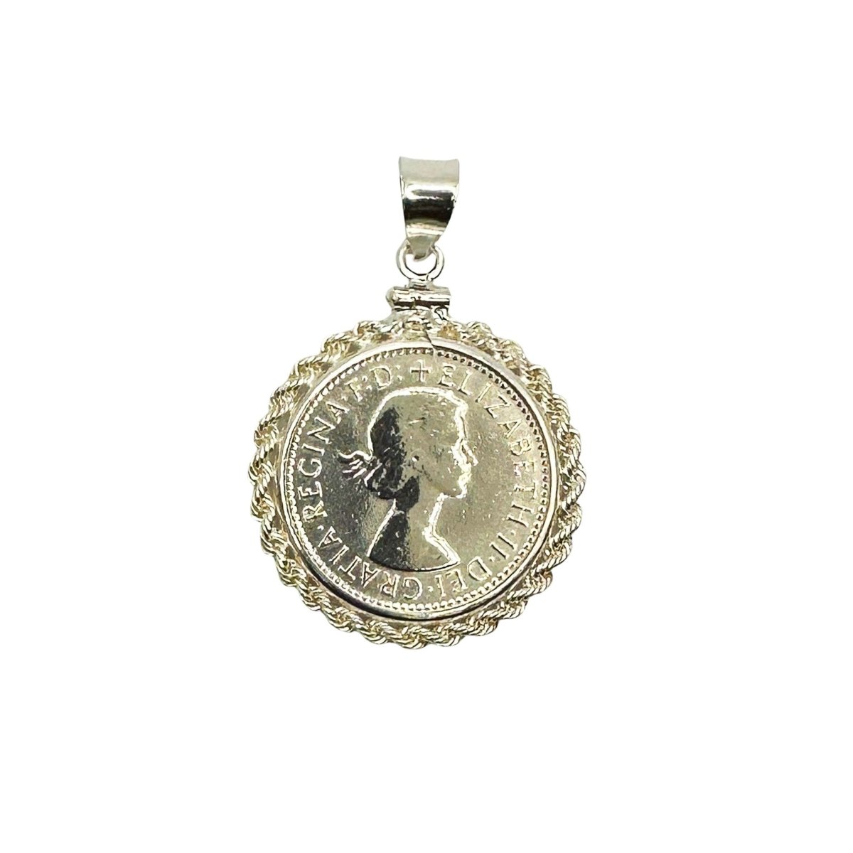 Australian Shilling Sterling Silver Twisted Rope Bezel - Vintage Spirit - Handcrafted Coin Creations