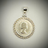 Australian Shilling Sterling Silver Twisted Rope Bezel - Vintage Spirit - Handcrafted Coin Creations