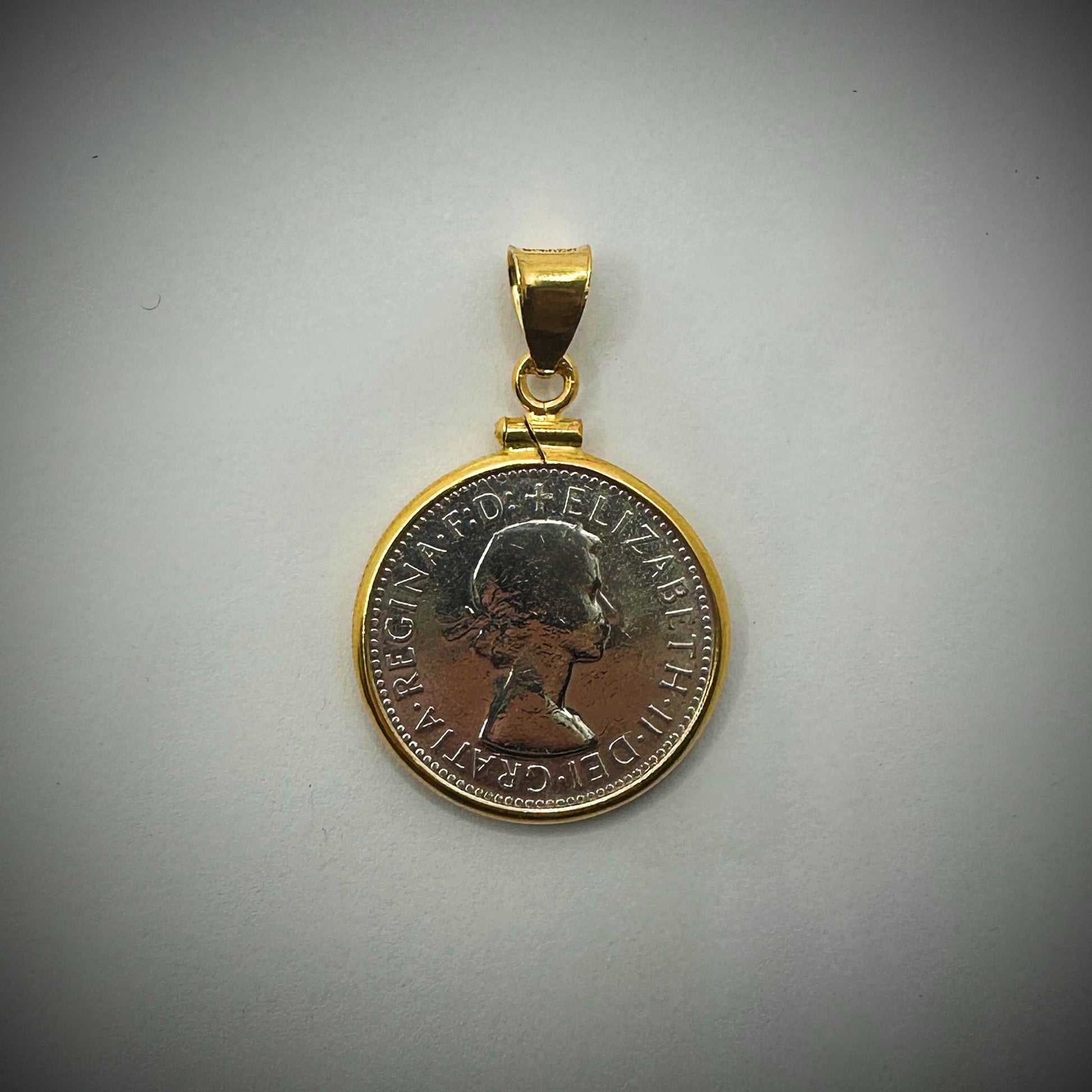 Australian Shilling Yellow Gold Filled Bezel - Vintage Spirit - Handcrafted Coin Creations