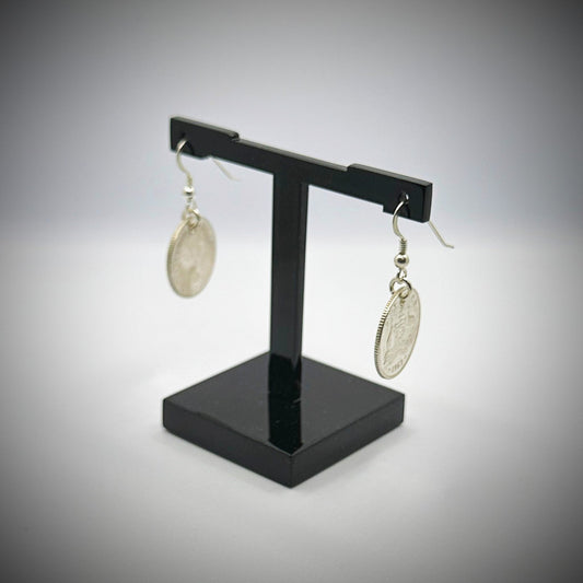 Australian Sixpence Dangle Earrings - Vintage Spirit - Handcrafted Coin Creations
