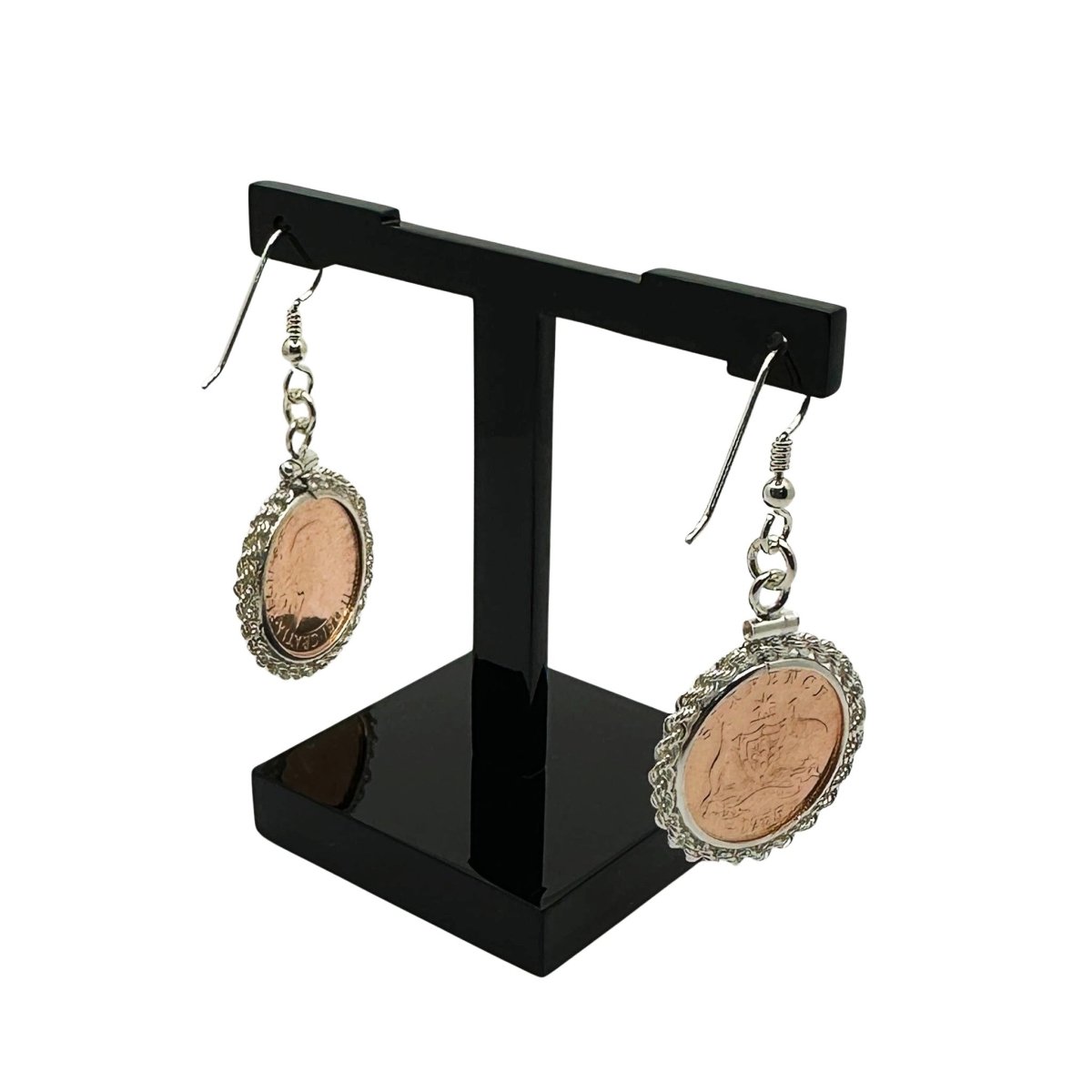 Australian Sixpence Rose Gold Plated Earrings - Vintage Spirit - Handcrafted Coin Creations