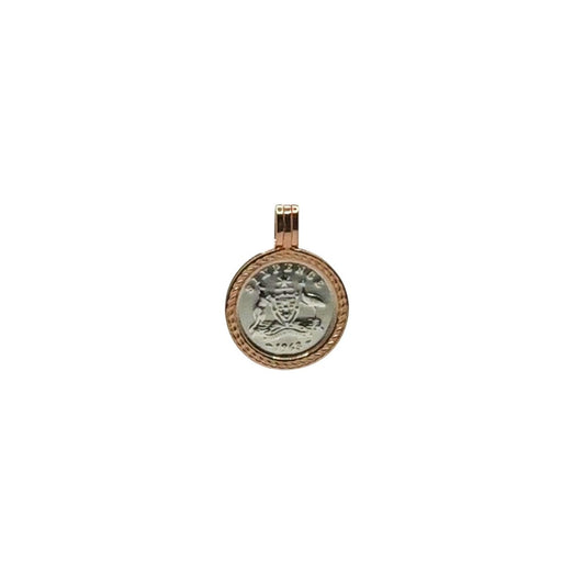 Australian Sixpence Rose Gold VS Pendant - Vintage Spirit - Handcrafted Coin Creations