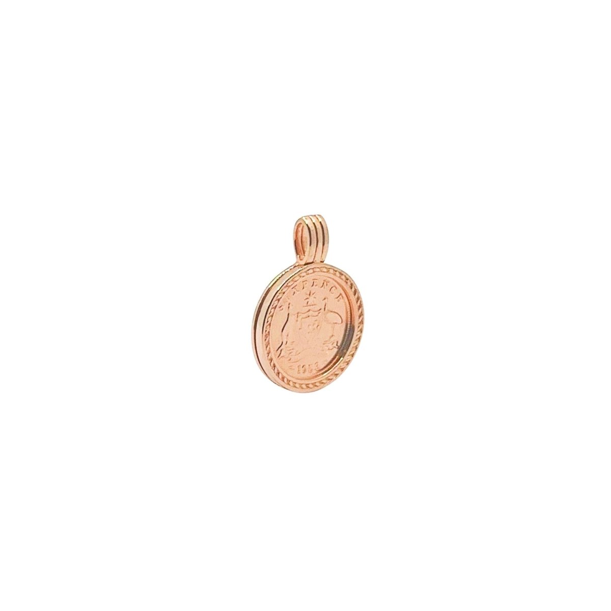 Australian Sixpence VS Pendant Rose Gold - Vintage Spirit - Handcrafted Coin Creations