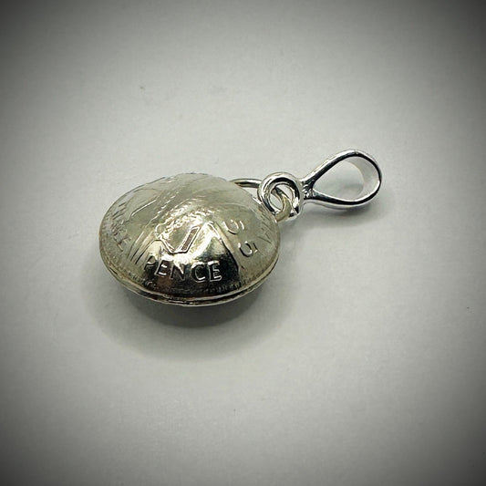 Australian Threepence Handcrafted Domed Pendant - Vintage Spirit - Handcrafted Coin Creations