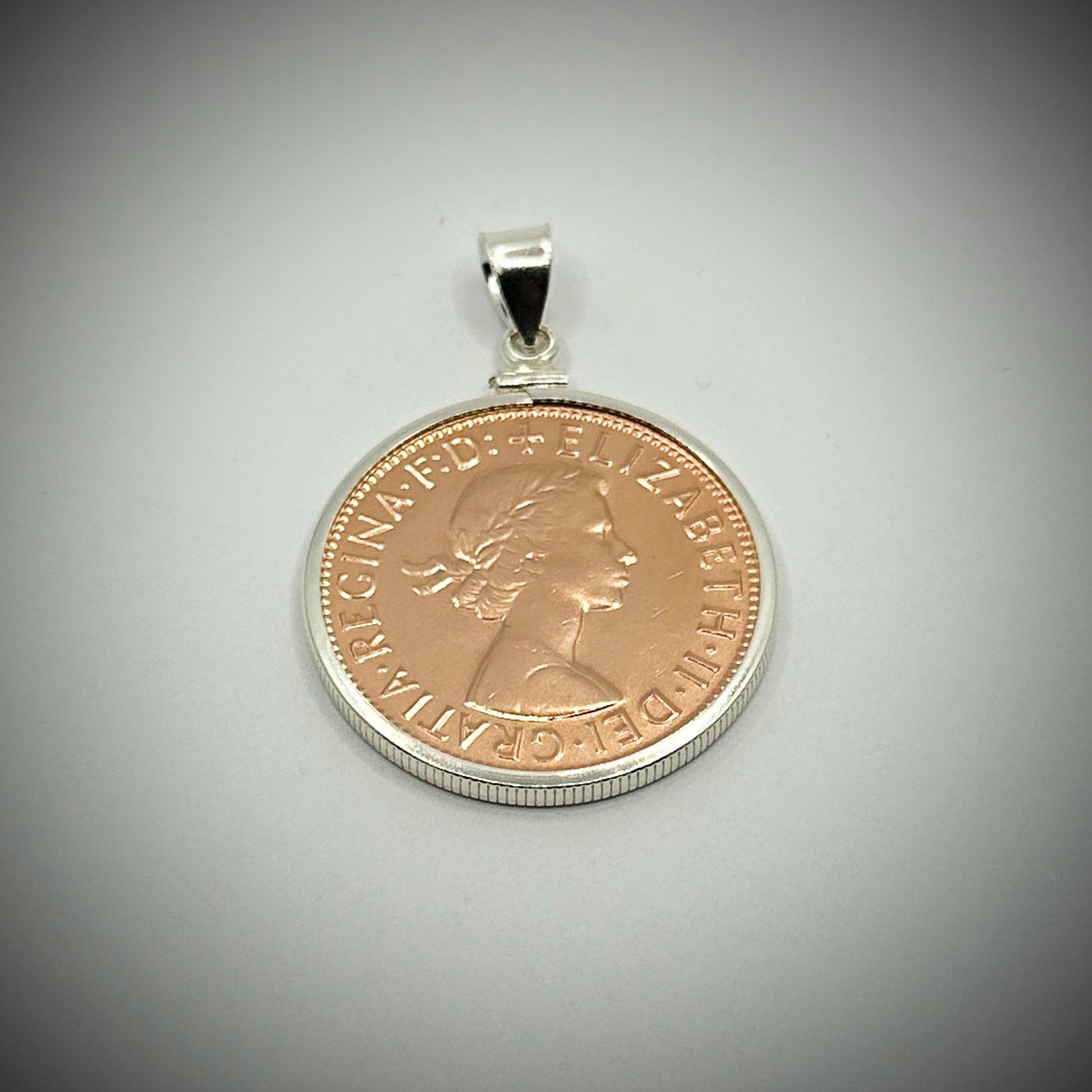 Rose Gold Australian Penny Sterling Silver Bezel - Vintage Spirit - Handcrafted Coin Creations