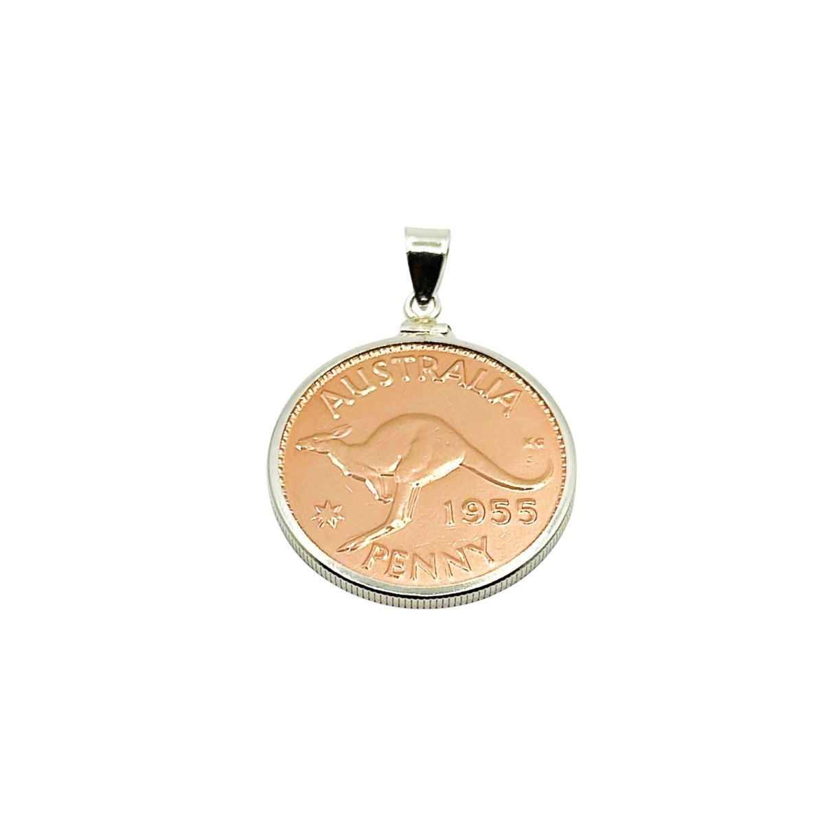 Rose Gold Australian Penny Sterling Silver Bezel - Vintage Spirit - Handcrafted Coin Creations