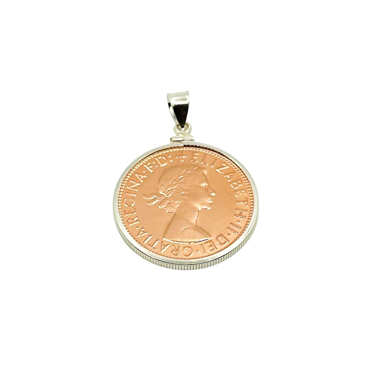Rose Gold Australian Penny Sterling Silver Bezel - Vintage Spirit - Handcrafted Coin Creations