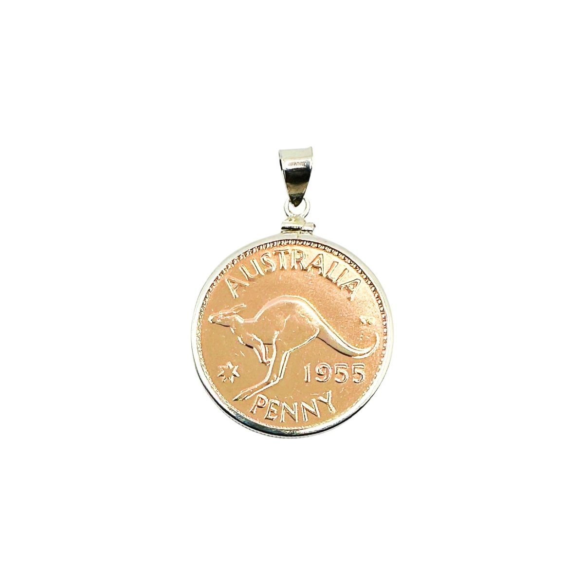 Rose Gold Australian Penny Sterling Silver Bezel - Vintage Spirit - Handcrafted Coin Creations