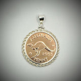 Rose Gold Australian Penny Twisted Rope Bezel - Vintage Spirit - Handcrafted Coin Creations