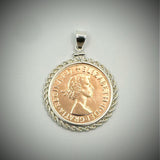Rose Gold Australian Penny Twisted Rope Bezel - Vintage Spirit - Handcrafted Coin Creations