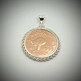 Rose Gold Australian Penny Twisted Rope Bezel - Vintage Spirit - Handcrafted Coin Creations