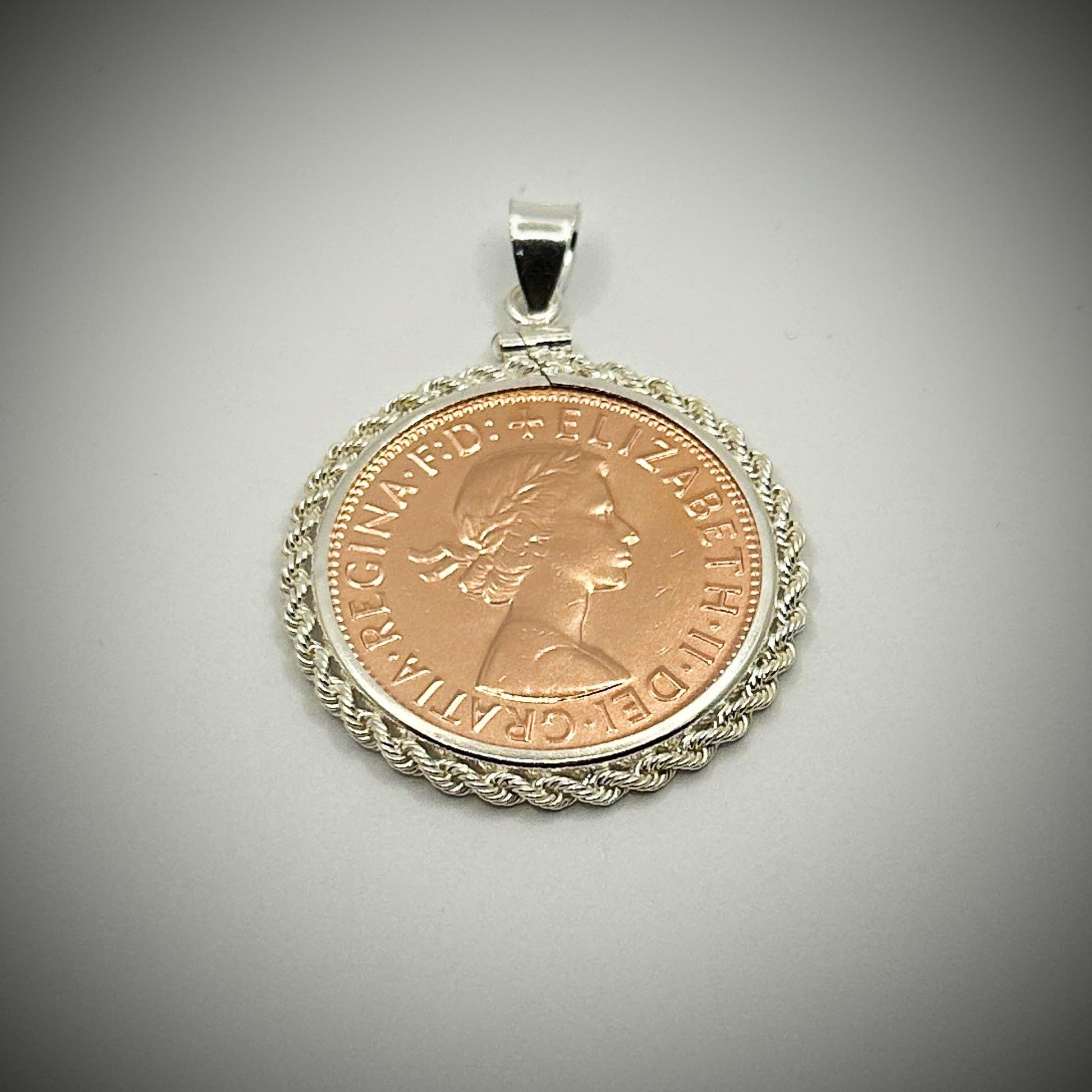 Rose Gold Australian Penny Twisted Rope Bezel - Vintage Spirit - Handcrafted Coin Creations