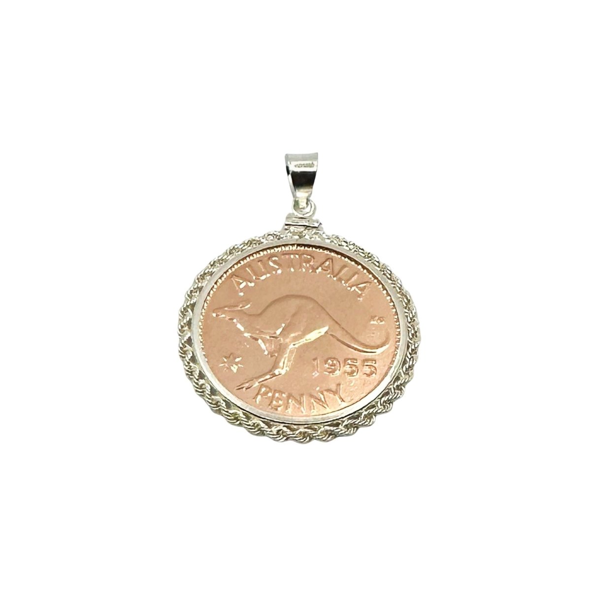 Rose Gold Australian Penny Twisted Rope Bezel - Vintage Spirit - Handcrafted Coin Creations