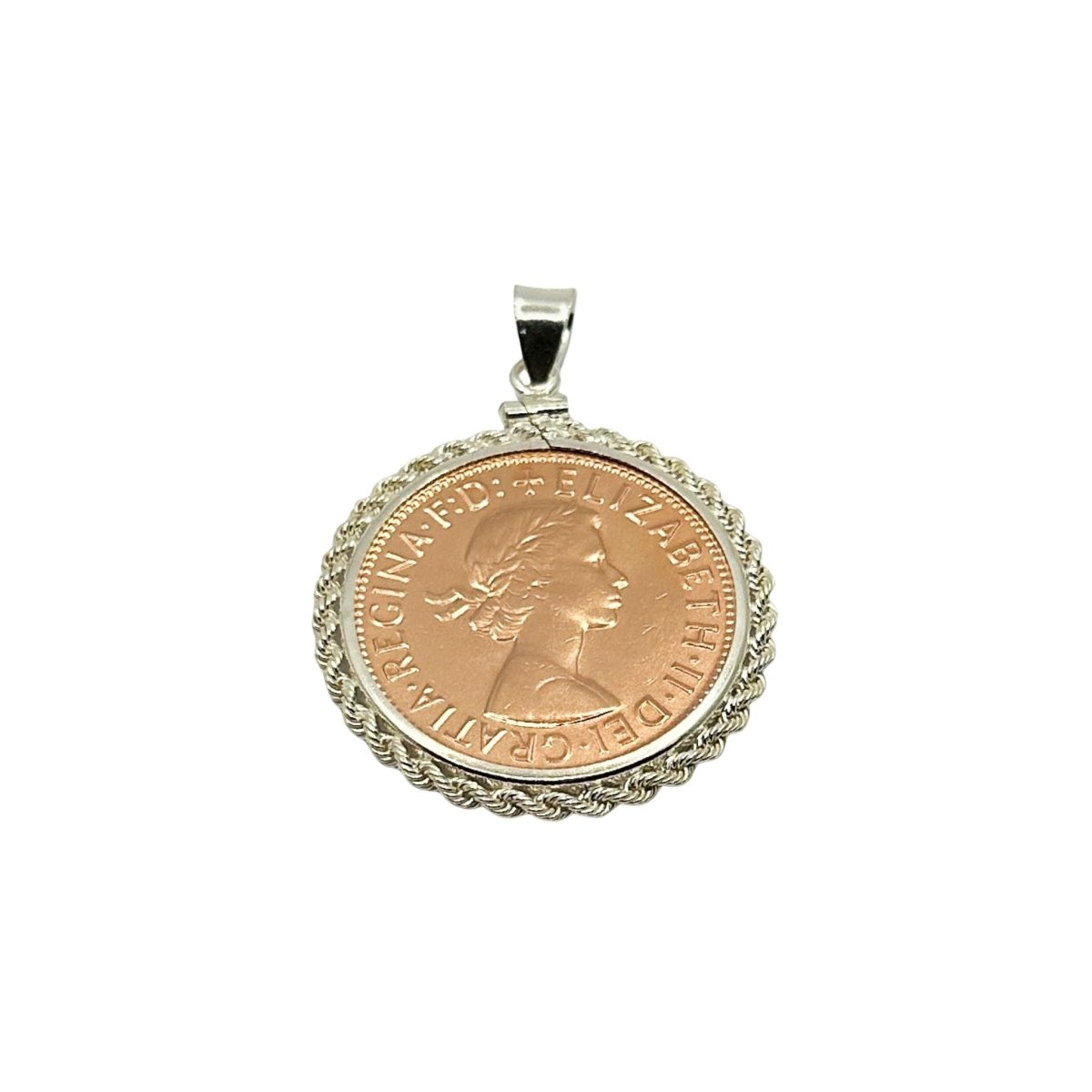 Rose Gold Australian Penny Twisted Rope Bezel - Vintage Spirit - Handcrafted Coin Creations