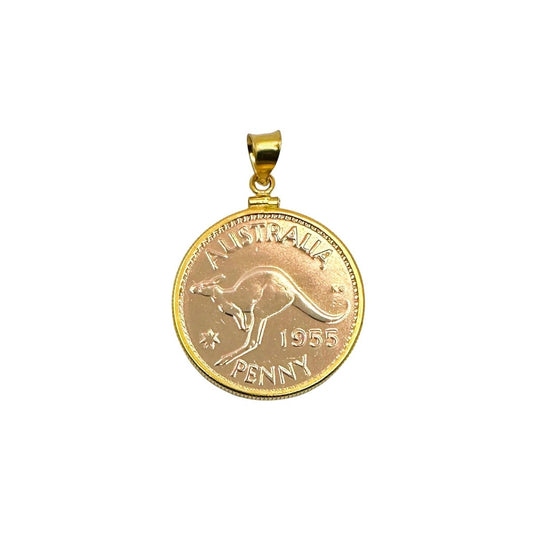 Rose Gold Australian Penny Yellow Gold Filled Bezel - Vintage Spirit - Handcrafted Coin Creations