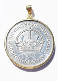 1937 Australian Crown Yellow Gold Filled Bezel - Vintage Spirit - Handcrafted Coin Creations
