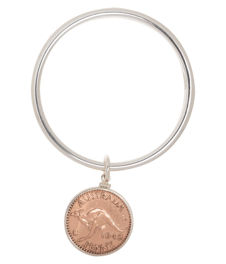 AUSTRALIAN PENNY - STERLING SILVER BANGLE - FRONT