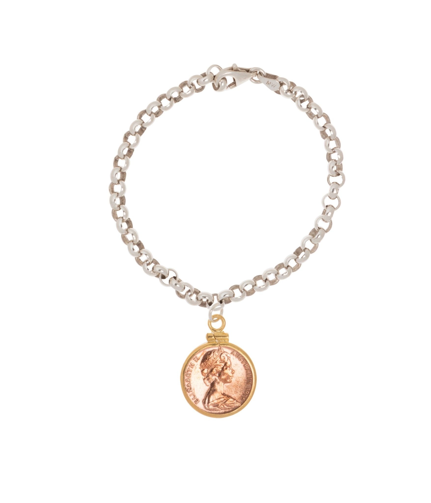 Australian 1 Cent Fine Belcher Bracelet - Vintage Spirit - Handcrafted Coin Creations