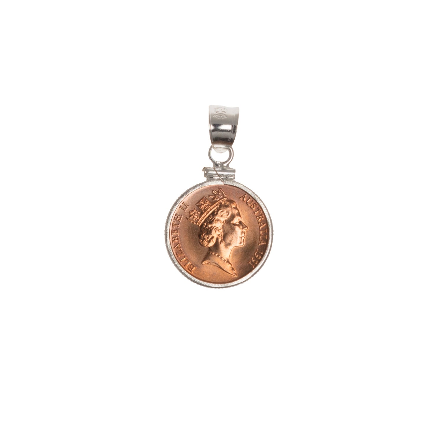 Australian 1 Cent Sterling Silver Bezel - Vintage Spirit - Handcrafted Coin Creations