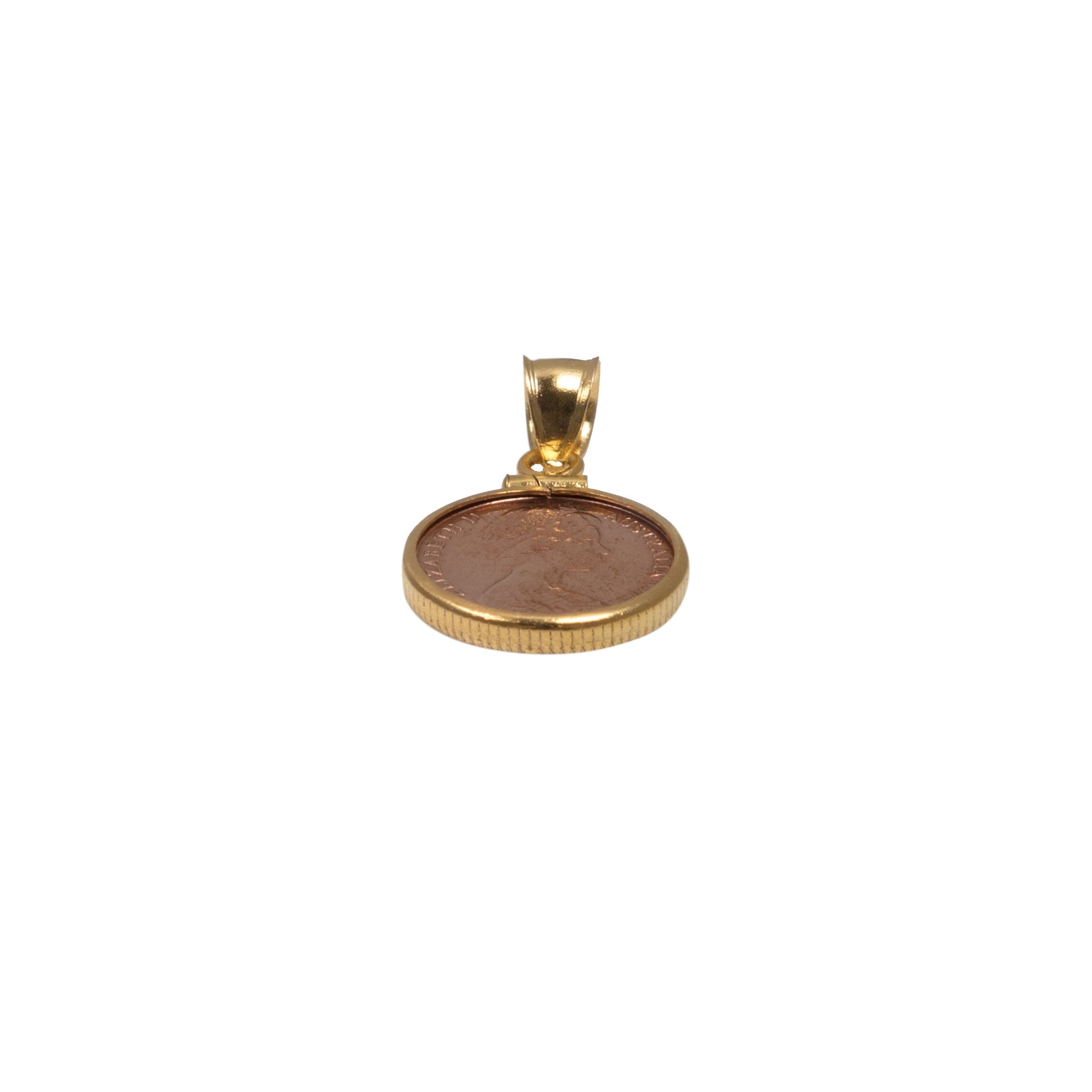 Australian 1 Cent Yellow Gold Filled Bezel - Vintage Spirit - Handcrafted Coin Creations