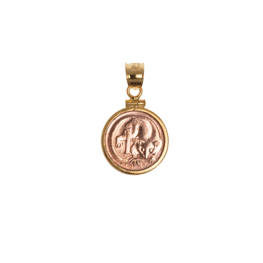 Australian 1 Cent Yellow Gold Filled Bezel - Vintage Spirit - Handcrafted Coin Creations