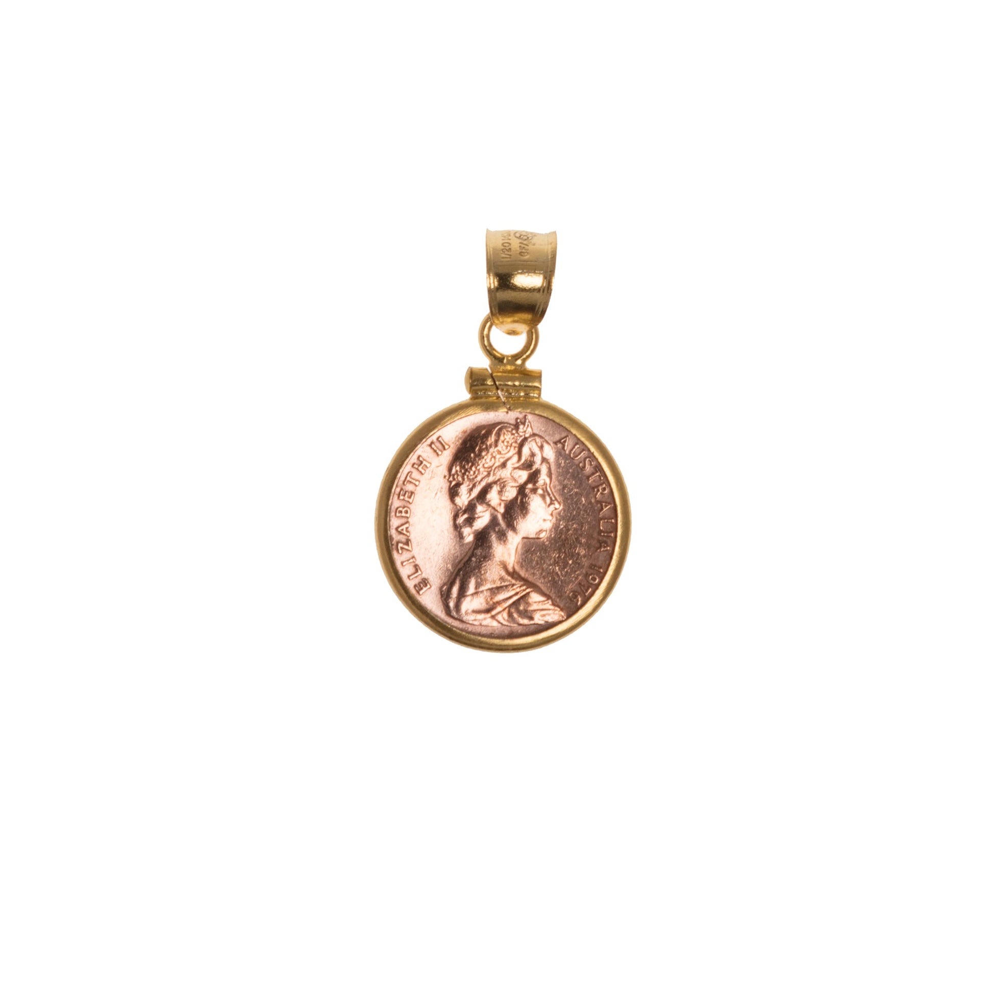Australian 1 Cent Yellow Gold Filled Bezel - Vintage Spirit - Handcrafted Coin Creations