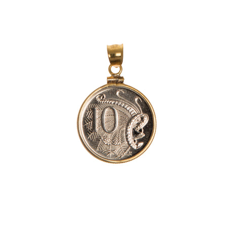 Australian 10 Cent Yellow Gold Filled Bezel - Vintage Spirit - Handcrafted Coin Creations
