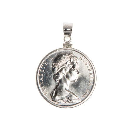 Australian 1966 Round 50 Cent Sterling Silver Bezel - Vintage Spirit - Handcrafted Coin Creations