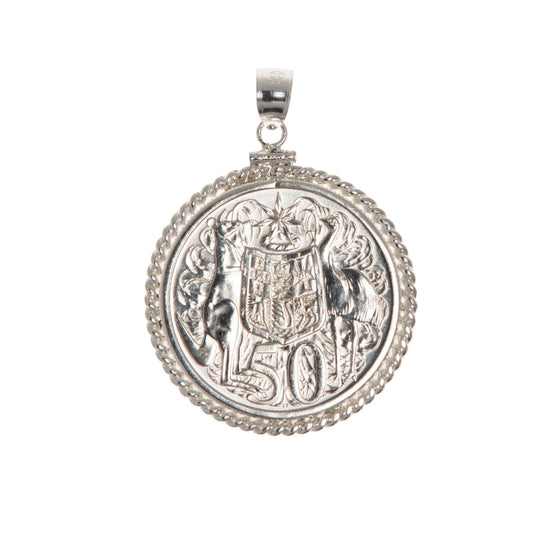 Australian 1966 Round 50 Cent Twisted Rope Bezel - Vintage Spirit - Handcrafted Coin Creations