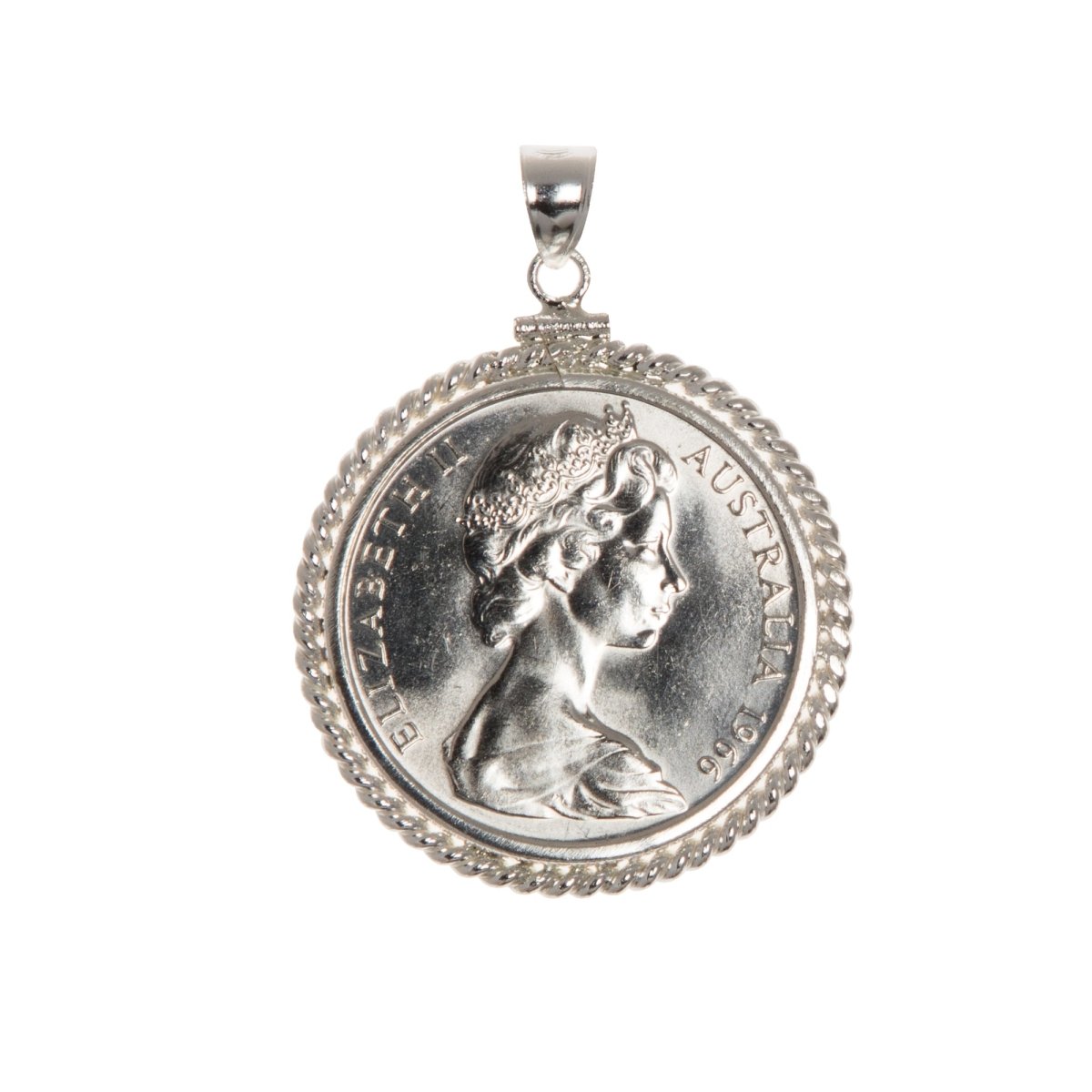 Australian 1966 Round 50 Cent Twisted Rope Bezel - Vintage Spirit - Handcrafted Coin Creations