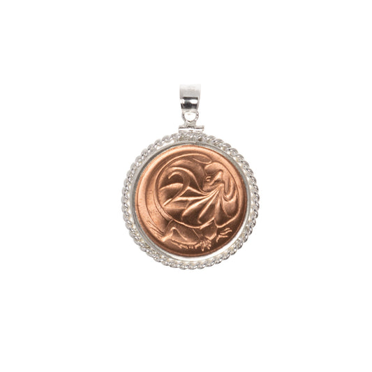 Australian 2 Cent Twisted Rope Bezel - Vintage Spirit - Handcrafted Coin Creations