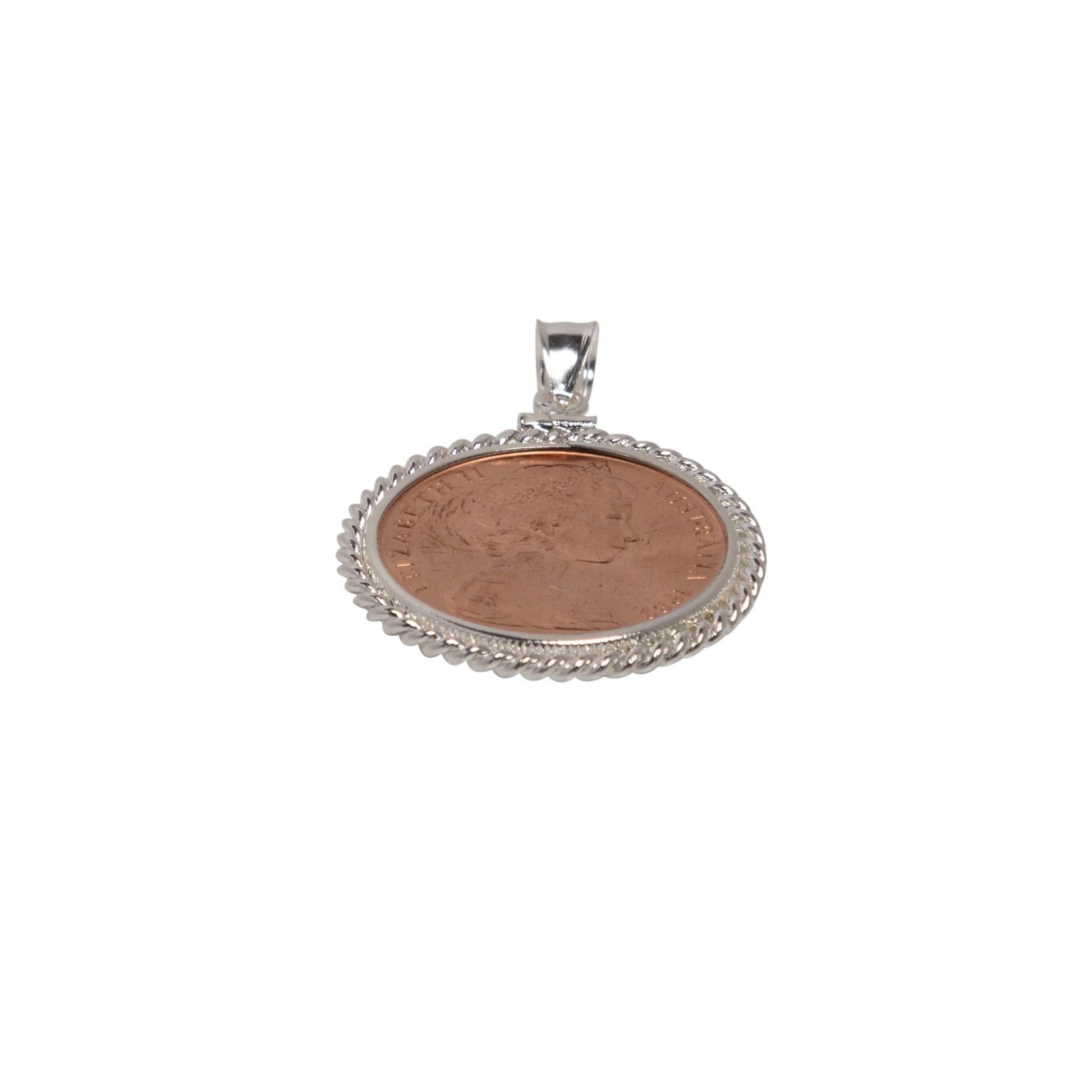 Australian 2 Cent Twisted Rope Bezel - Vintage Spirit - Handcrafted Coin Creations