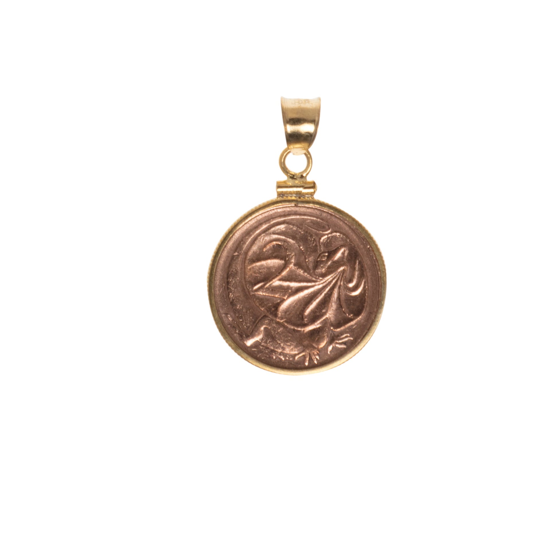 Australian 2 Cent Yellow Gold Filled Bezel - Vintage Spirit - Handcrafted Coin Creations