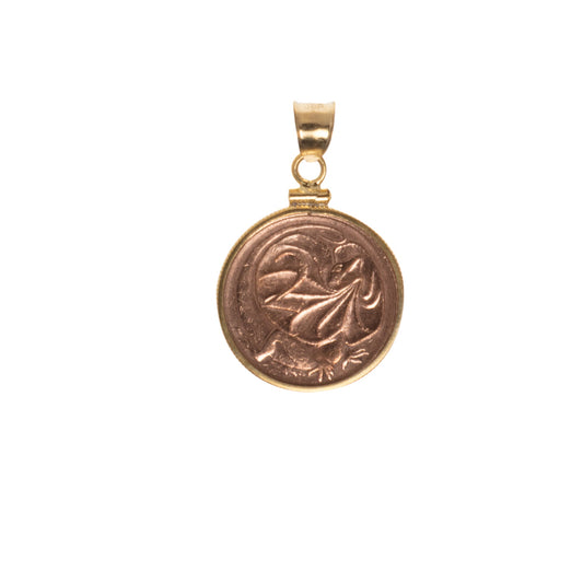 Australian 2 Cent Yellow Gold Filled Bezel - Vintage Spirit - Handcrafted Coin Creations