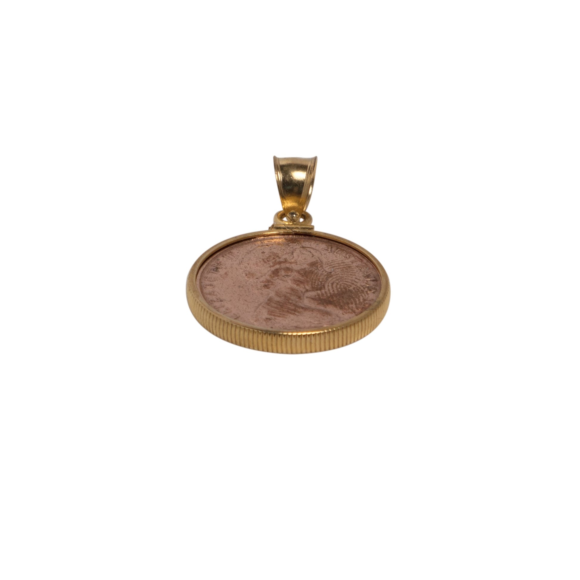 Australian 2 Cent Yellow Gold Filled Bezel - Vintage Spirit - Handcrafted Coin Creations