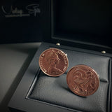 Australian 2 Cents Cufflinks - Vintage Spirit - Handcrafted Coin Creations